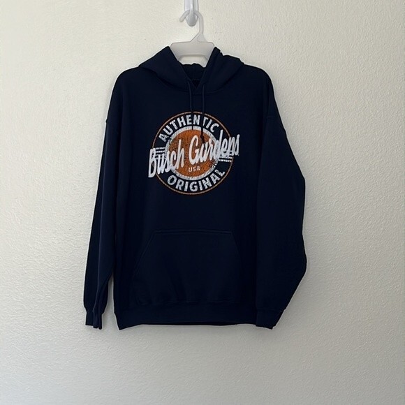 Bush Gardens Unisex Large Hoodie Blue white - Picture 2 of 9